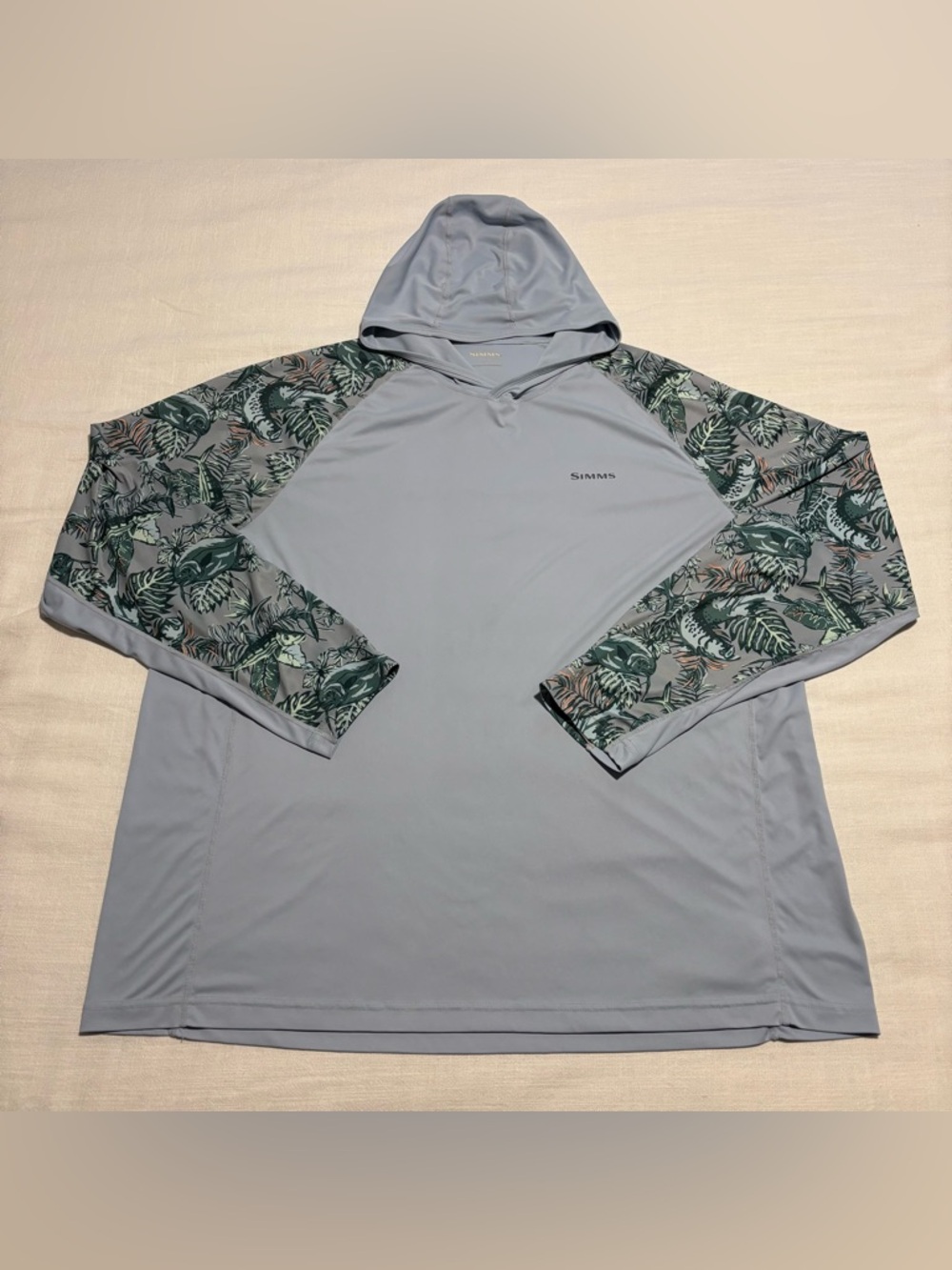 Men’s Simms Slamdown Solar Flex Belize Hoody | Steel Blue \ Floral | XXL